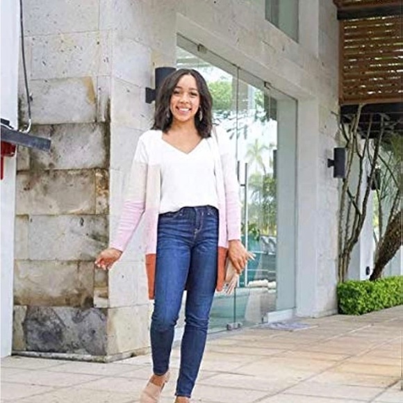 *SOLD* ECOWISH Womens Cardigan Color Block Striped Draped Kimono Cardigans - Picture 7 of 9